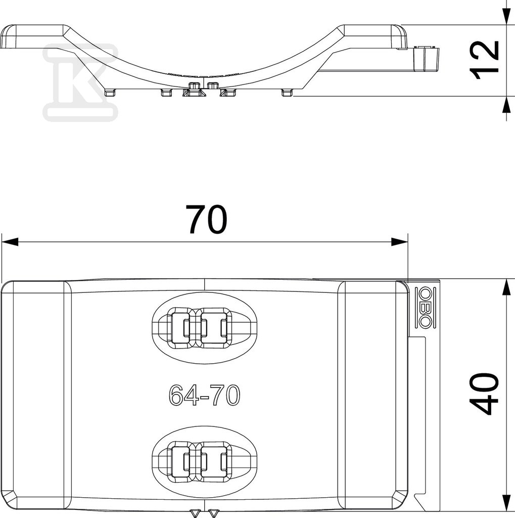 Universal counter tray type 2058UW 70 - 1198070