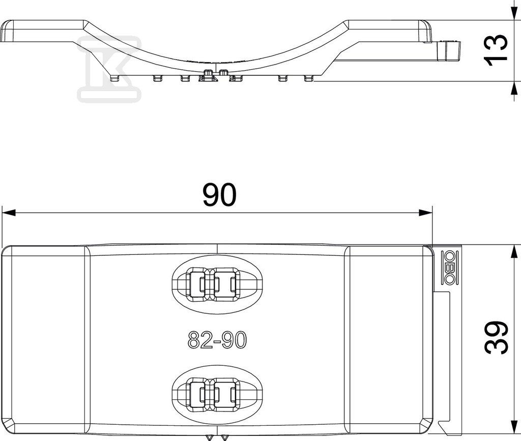 Universal counter tray type 2058UW 90 - 1198090