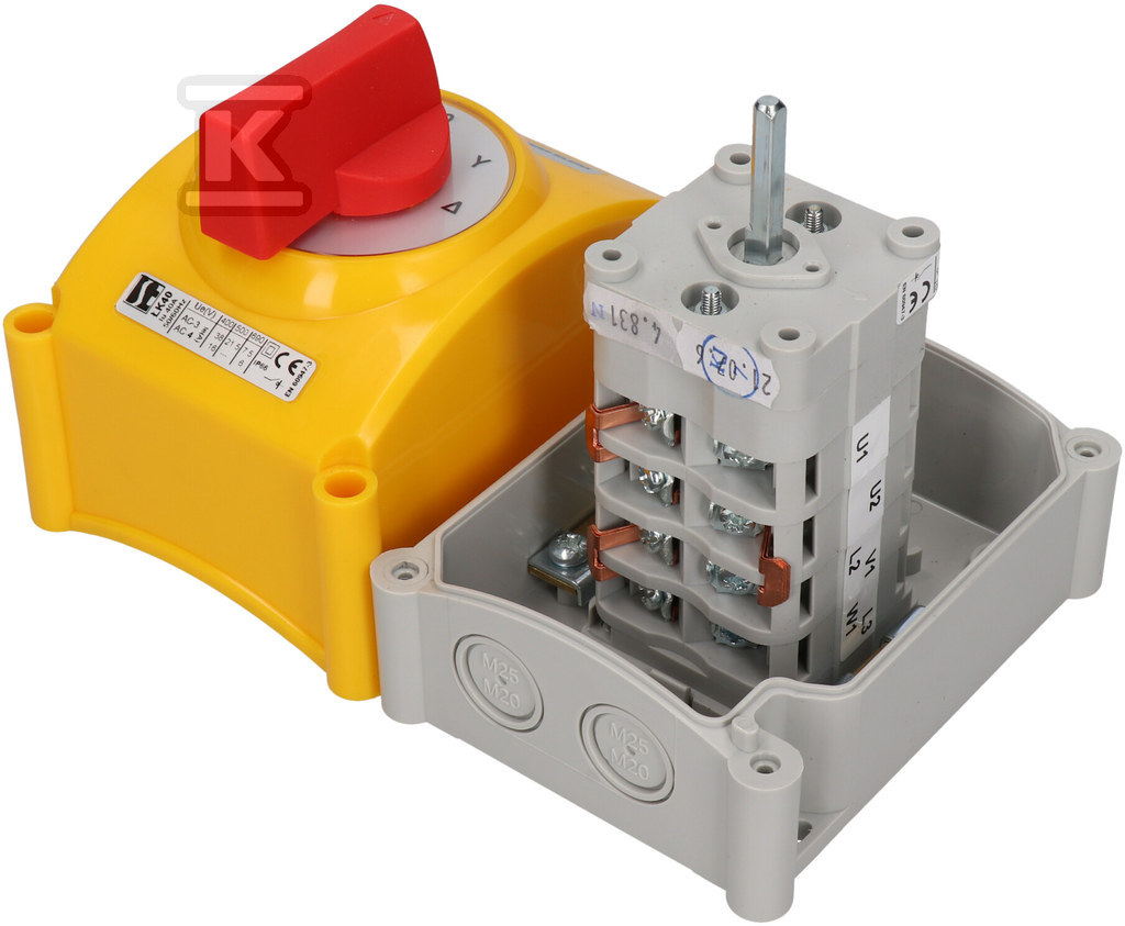 Vačkový spínač 40A, trojfázový - ŁK40-4.831\OB3C