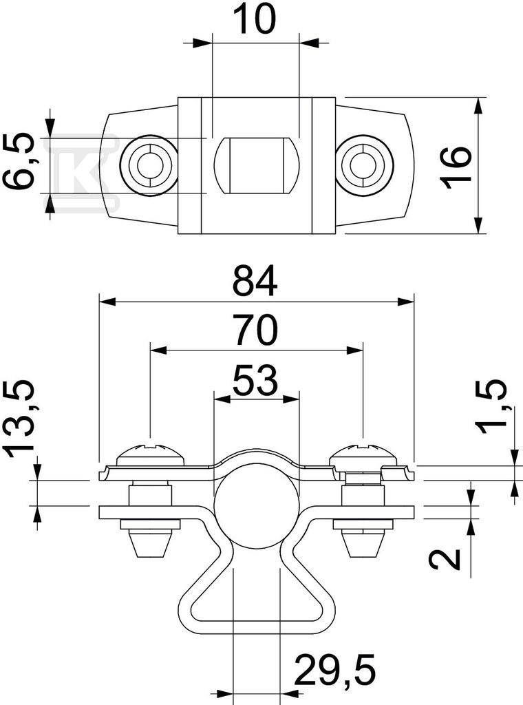 Obejma dystansowa, z otworem typ ASL - 1362784