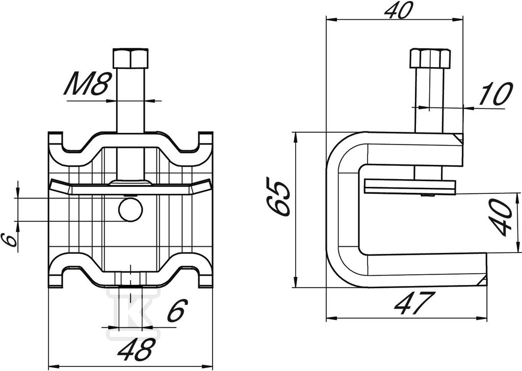 Carrying clamp, hot-dip galvanized, - 1486238