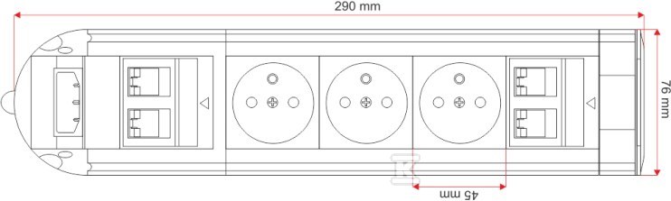 Napájecí sloup DESK 3 elektrické - PZ020