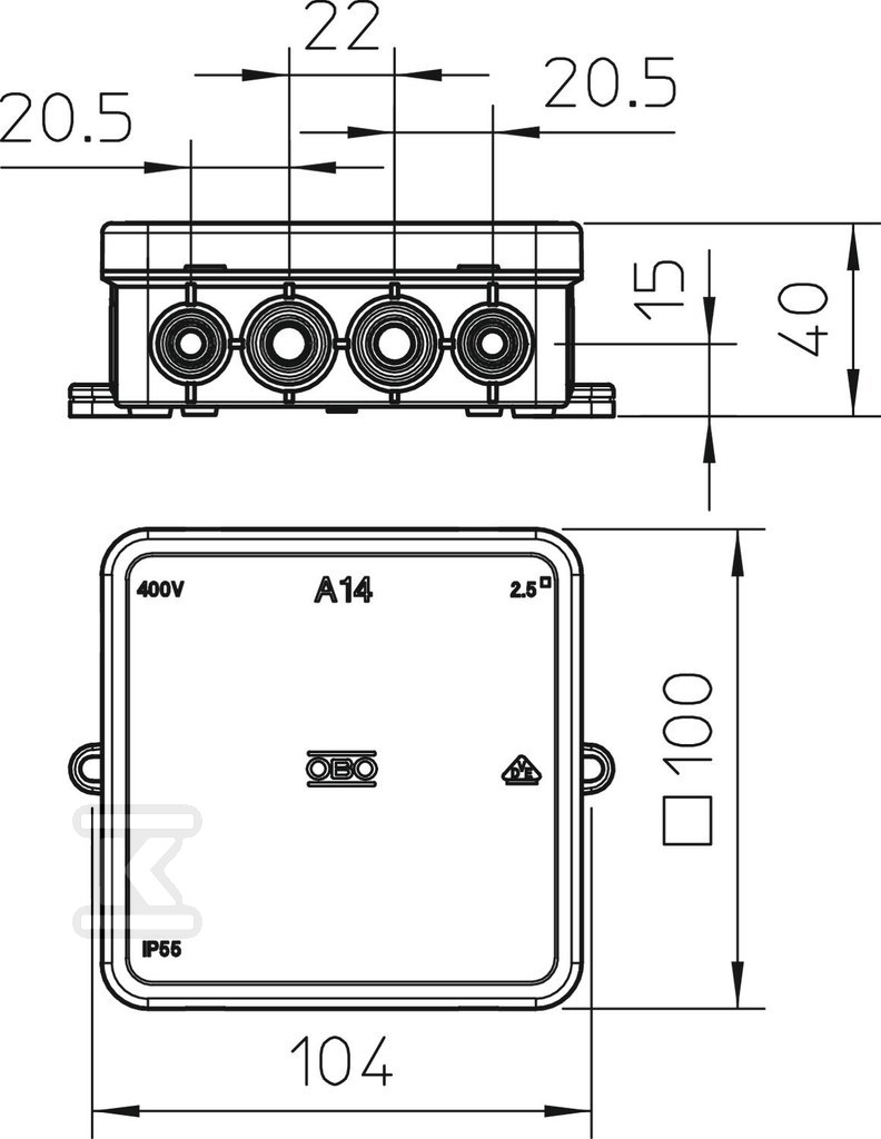 Anschlussdose Typ A 14 - 2000378