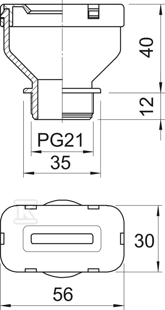 Flat cable gland type 106 FL 21 9 22 - 2012820