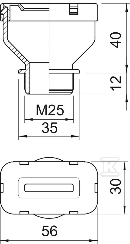 Сальник плоского кабелю типу 106 FL M25 - 2013013