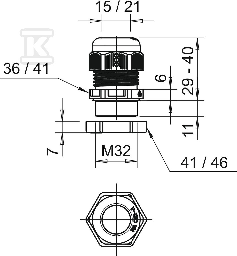 Cable gland type V-TEC VM32+ LGR - 2022770