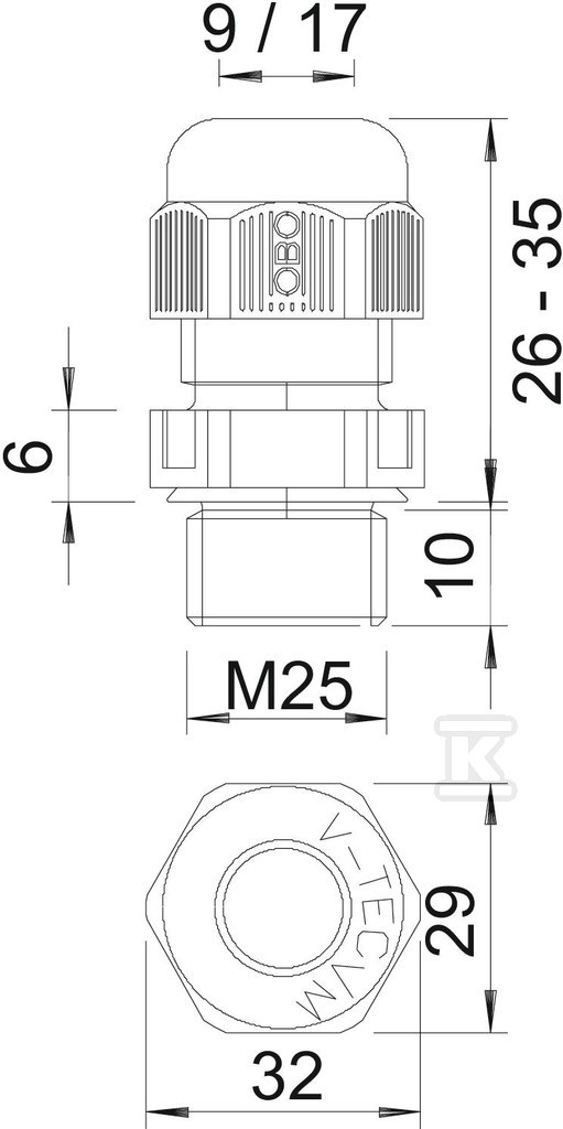 Cable gland type V-TEC VM25 SGR - 2022849