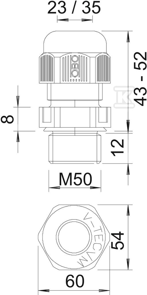 Cable gland type V-TEC VM50 SGR - 2022855