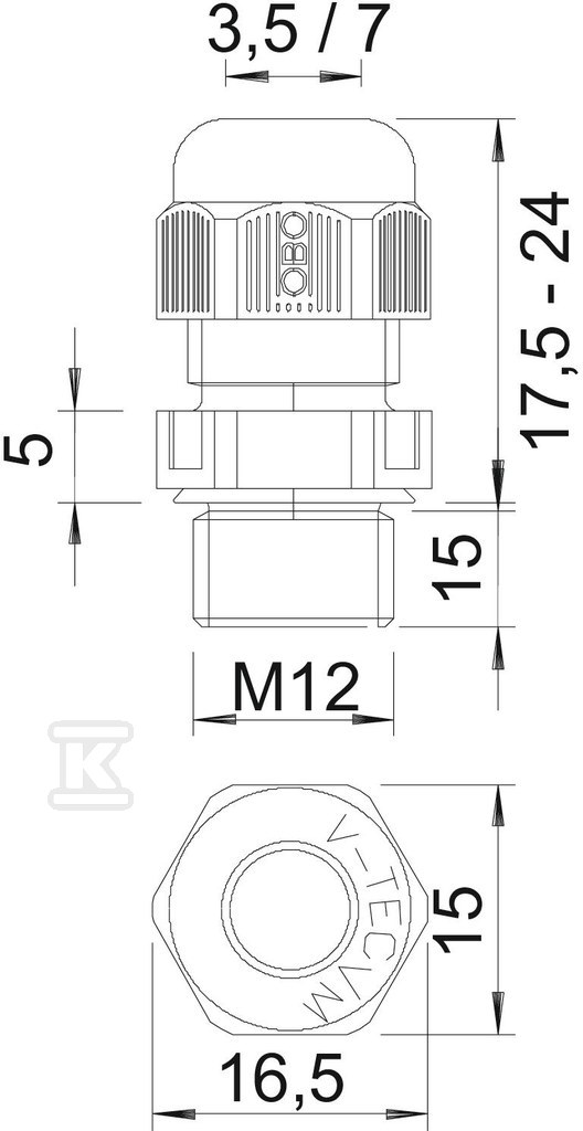 Cable gland type V-TEC VM L12 SGR - 2022921