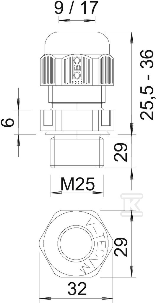 Cable gland type V-TEC VM L25 SGR - 2022928