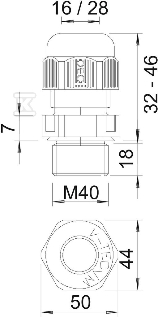 Cable gland type V-TEC VM L40 SGR - 2022933