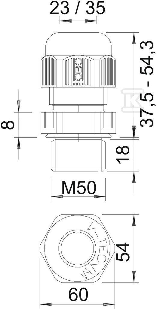 Cable gland type V-TEC VM L50 SGR - 2022935