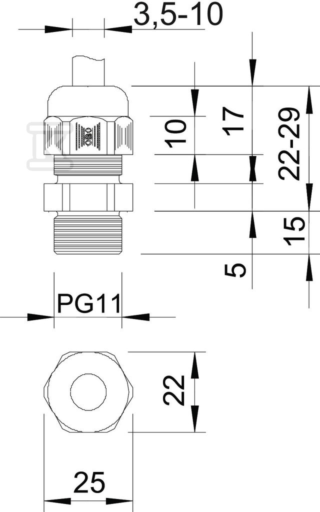 Cable gland, type V-TEC L PG11 LGR - 2024306