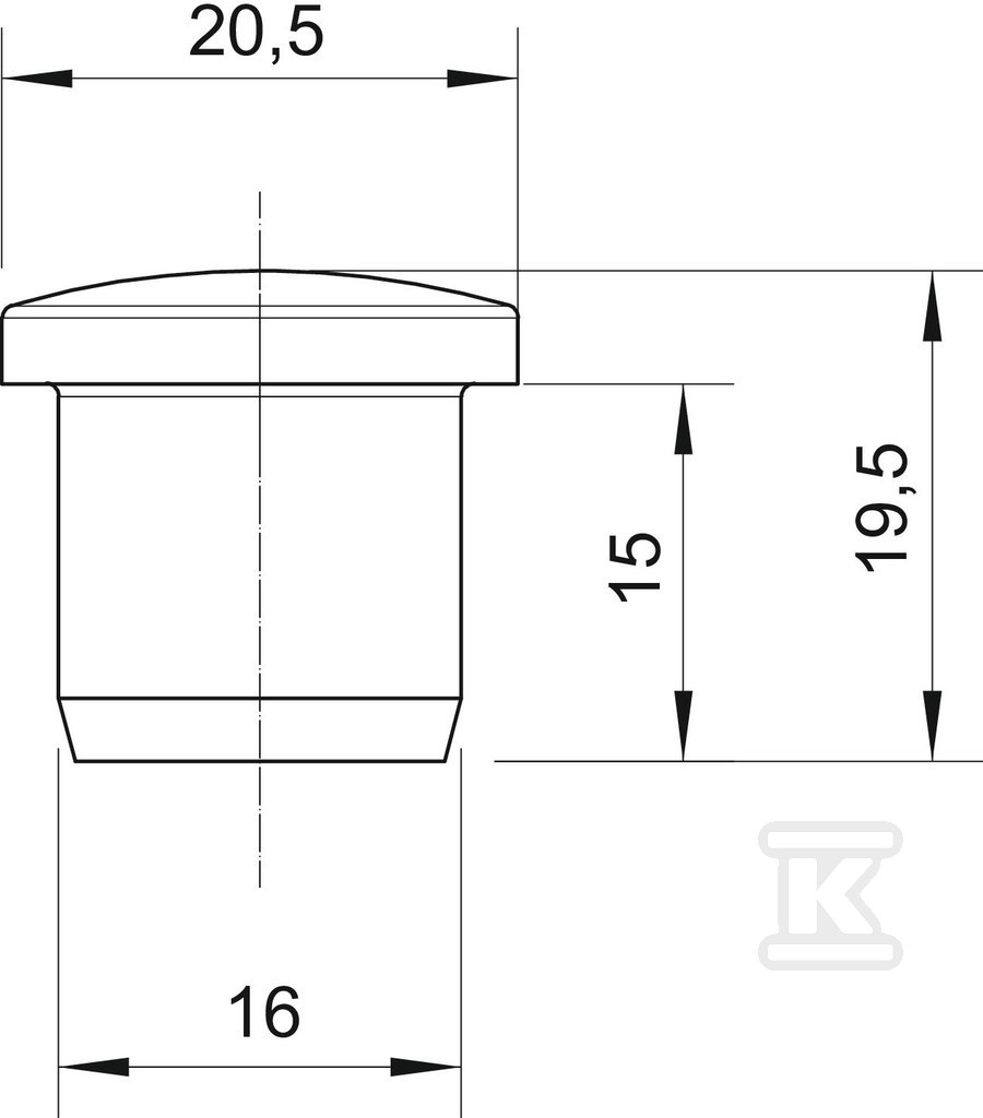 Uzavírací zátka typ 107VS VM 16 PA - 2029520