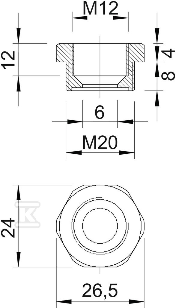 Reduction type 107 R M20-12 PA - 2030616