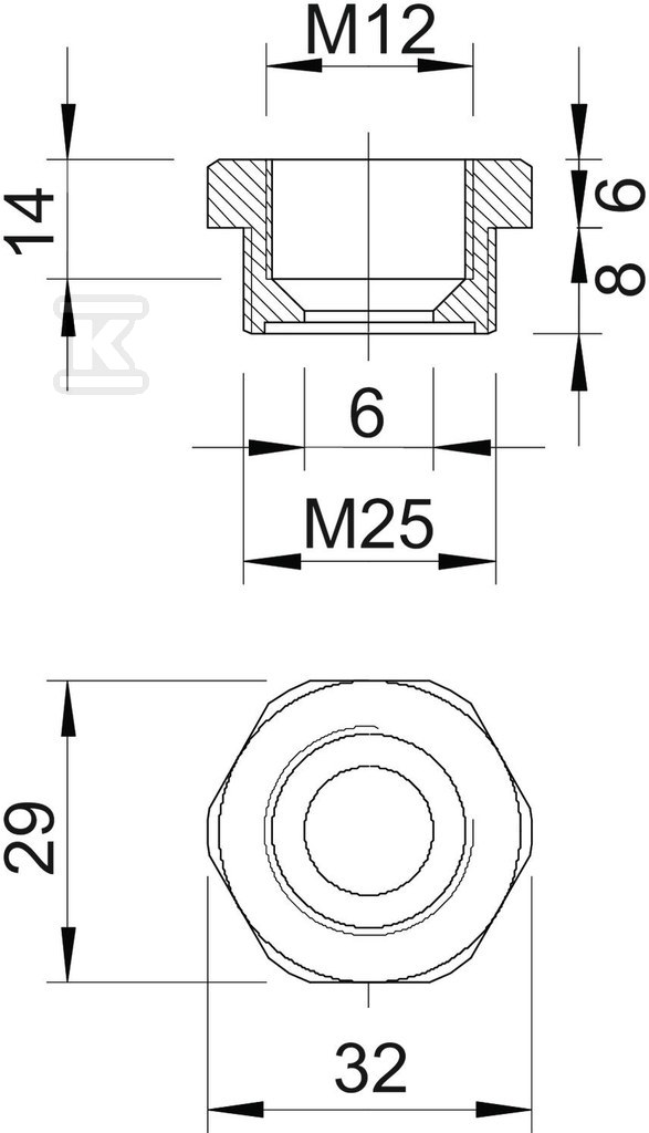 Reduction type 107 R M25-12 PA - 2030624