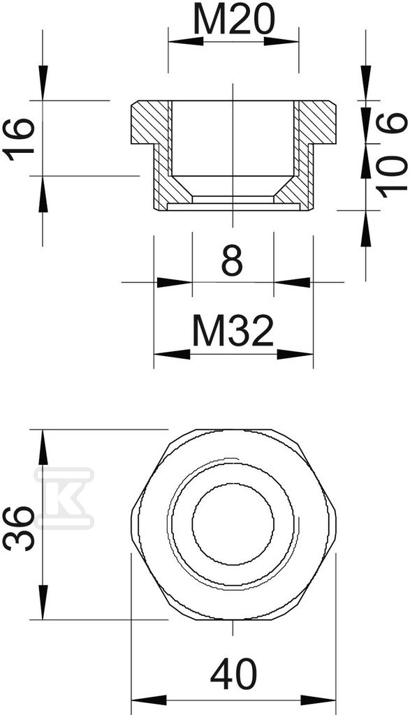 Reduction type 107 R M32-20 PA - 2030637