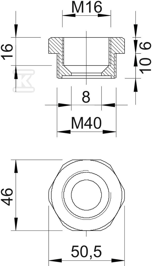 Reduction type 107 R M40-16 PA - 2030643