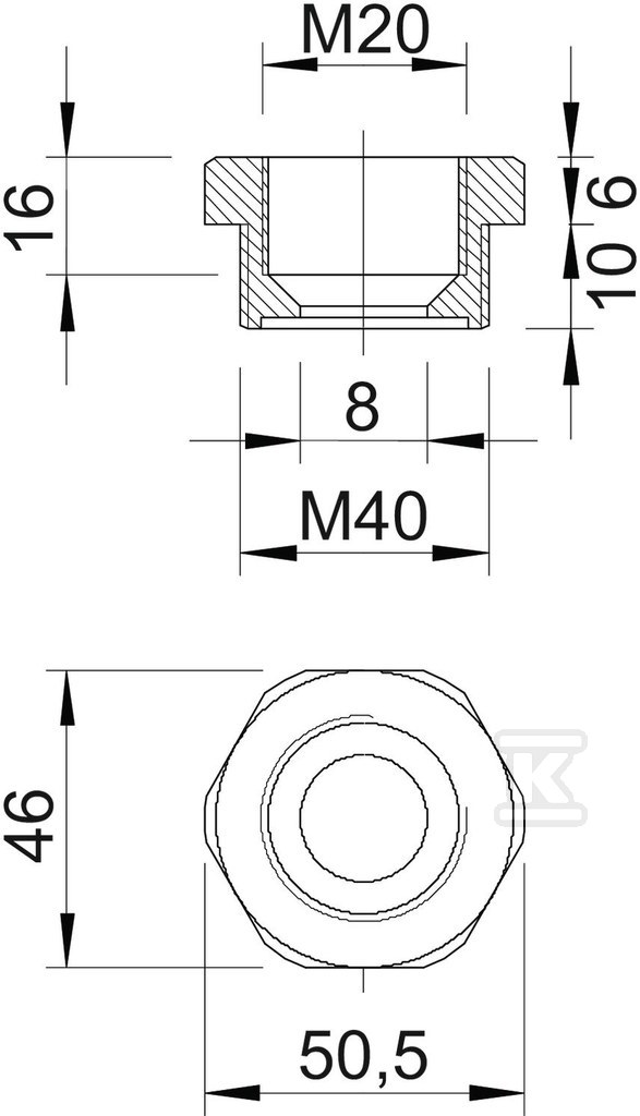 Reduction type 107 R M40-20 PA - 2030646