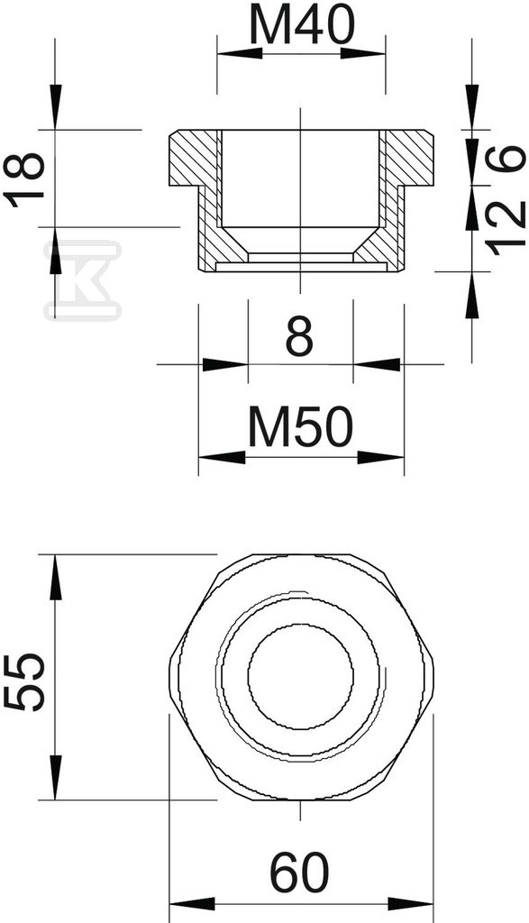 Reduction type 107 R M50-40 PA - 2030664