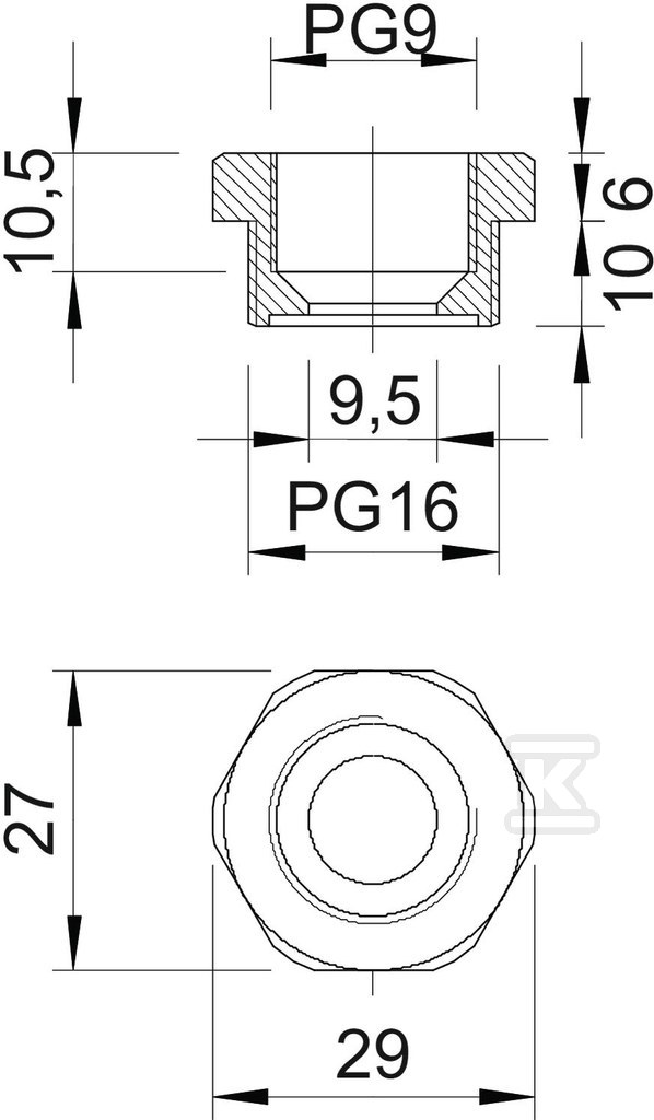 Redukcja typ 107 R PG16- 9 PA - 2030748