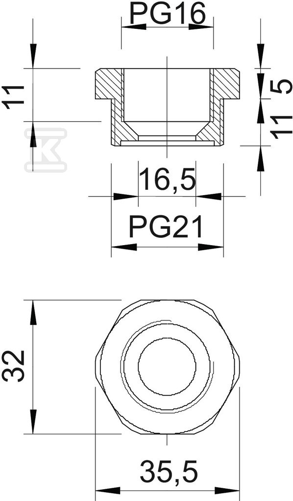 Redukcja typ 107 R PG21-16 PA - 2030780