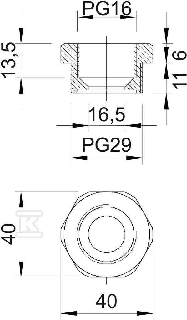 Redukcja typ 107 R PG29-16 PA - 2030799