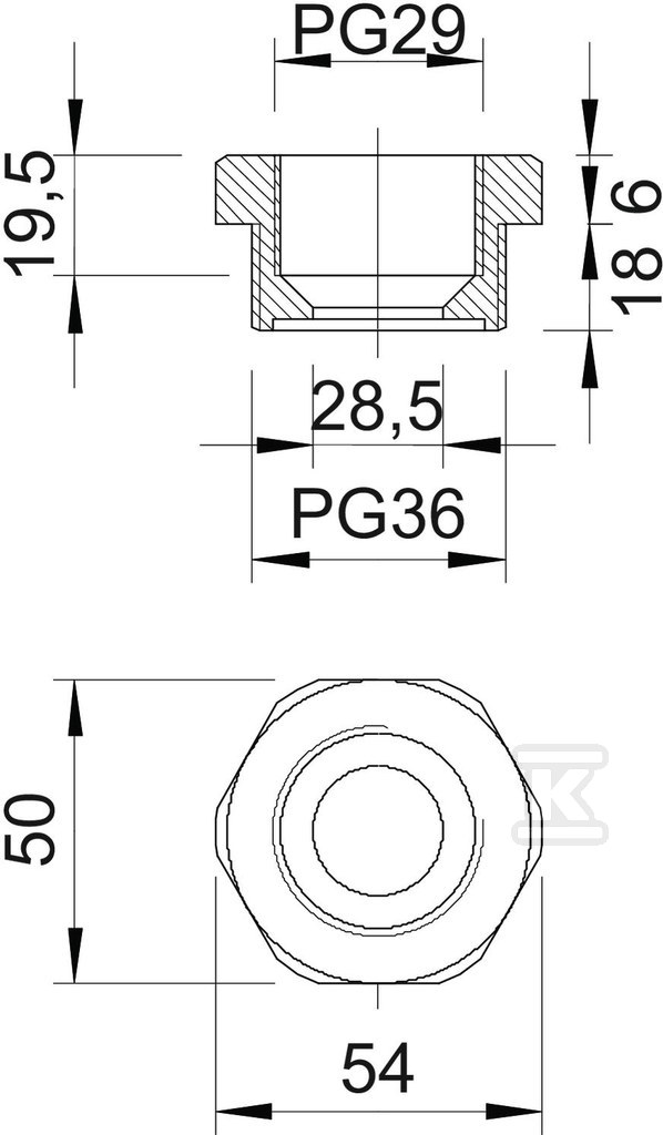 Redukcja typ 107 R PG36-29 PA - 2030810