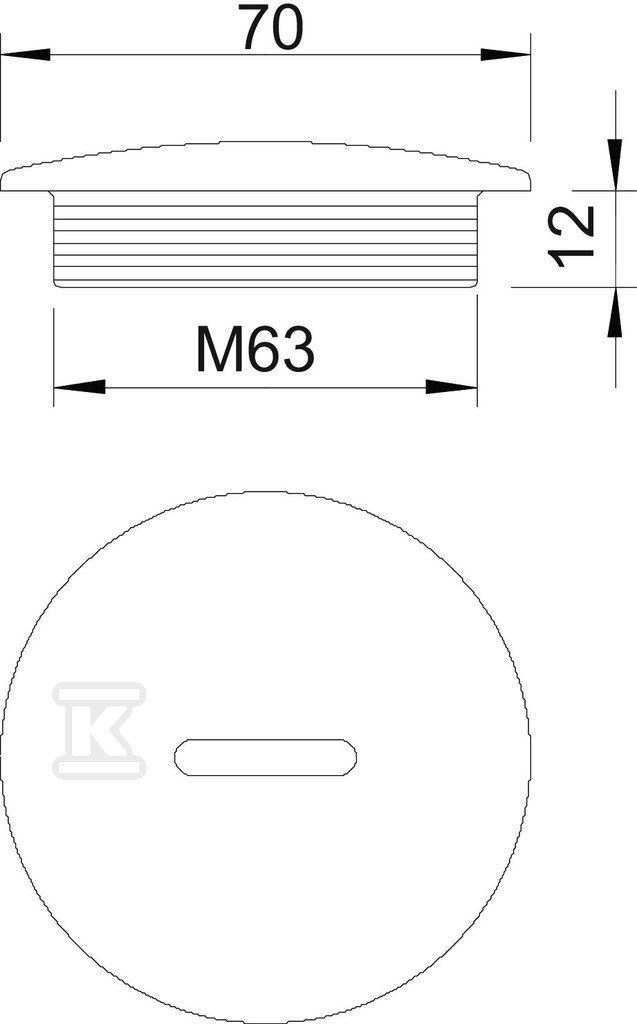 Locking screw type 108 M63 PS - 2033038