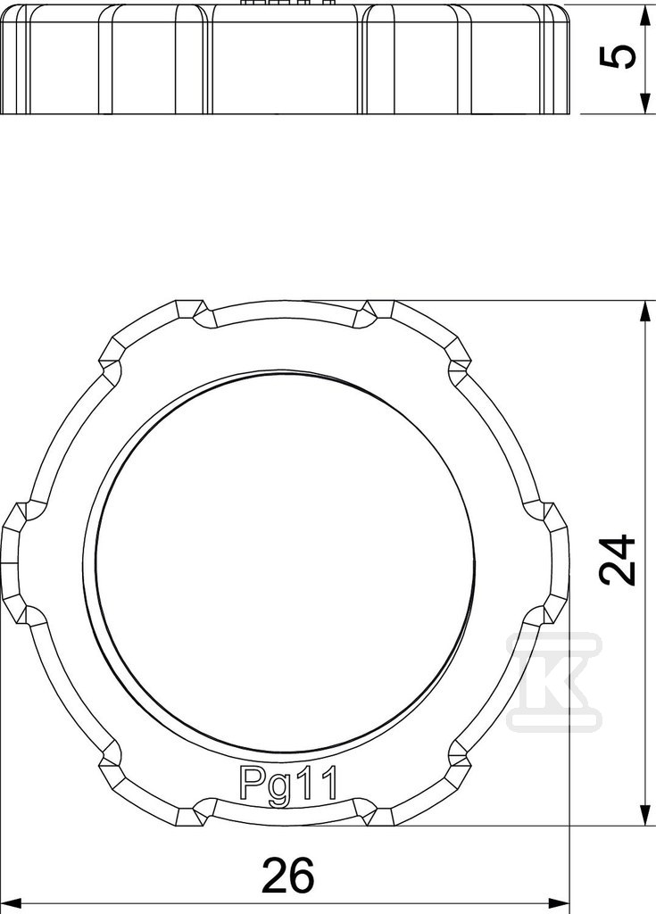 Kontrnakrętka typ 116 PG11 - 2043114