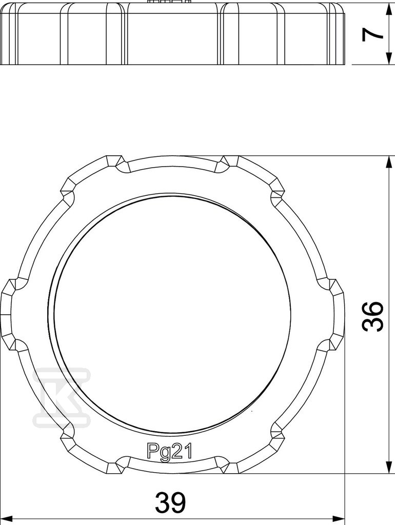 Poistná matica typ 116 PG21 - 2043211