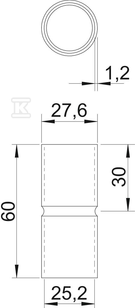 Aluminijumska čaura tip SV25V ALU - 2046024