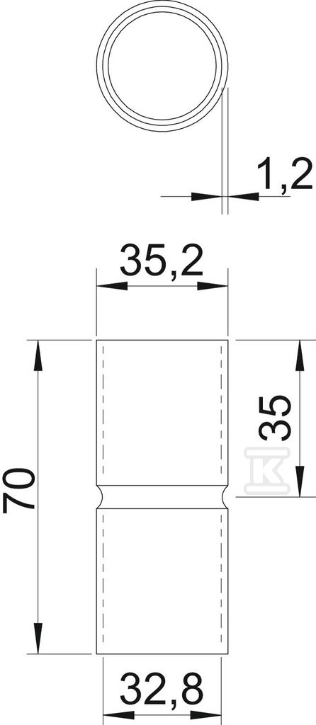 Nátrubek, žárově zinkovaný typ SV32W FT - 2046623