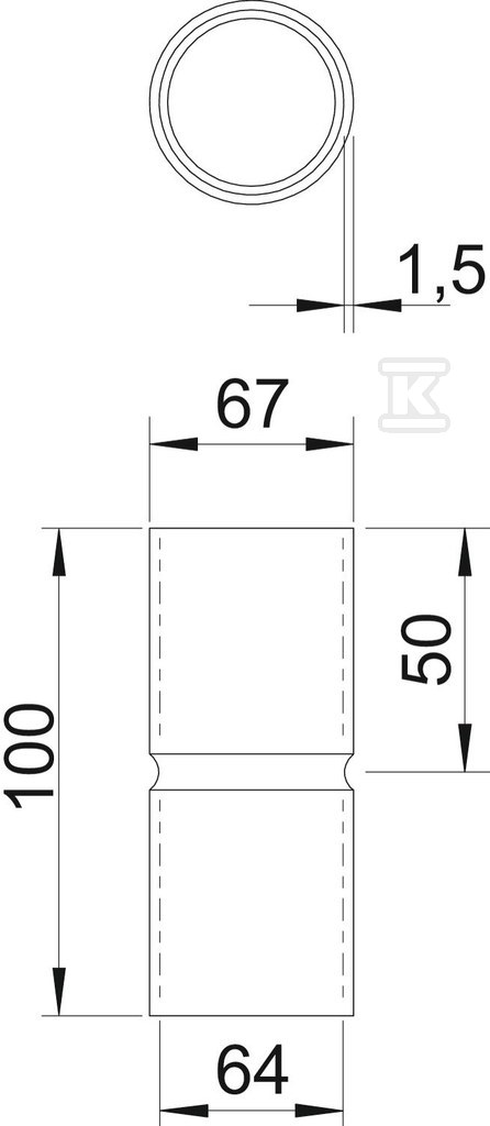 Муфта для труб, гаряче оцинкована, тип - 2046626