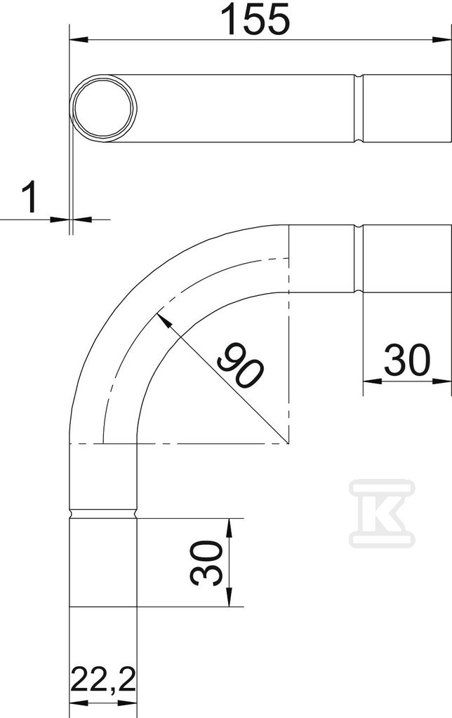 Potrubné koleno typ SB20W A4 - 2046761