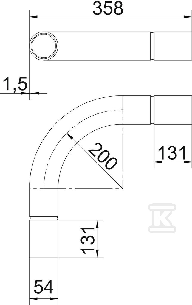 Kolanko rurowe typ SBN50 G - 2046813