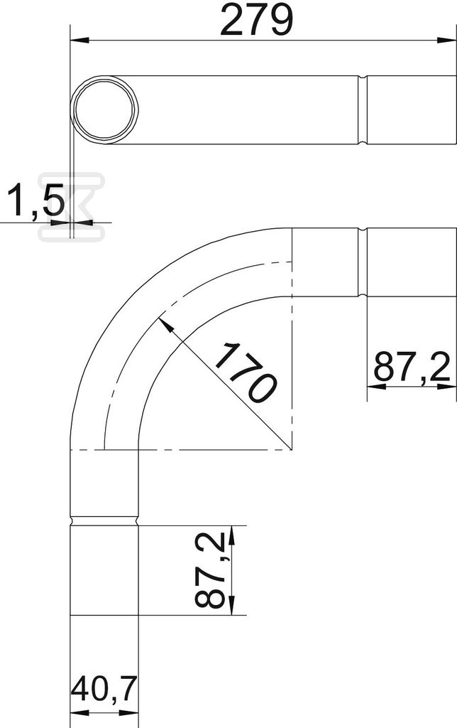 Kolanko rurowe typ SBN40 SW - 2046828