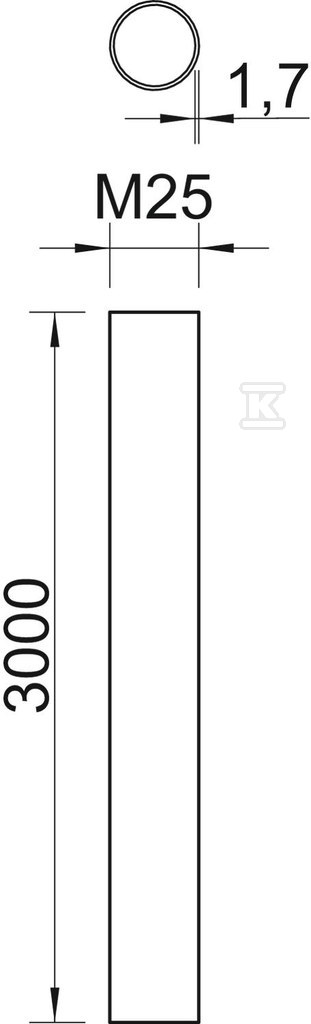Plastic pipe type KH25 LGR /3m/ - 2047722