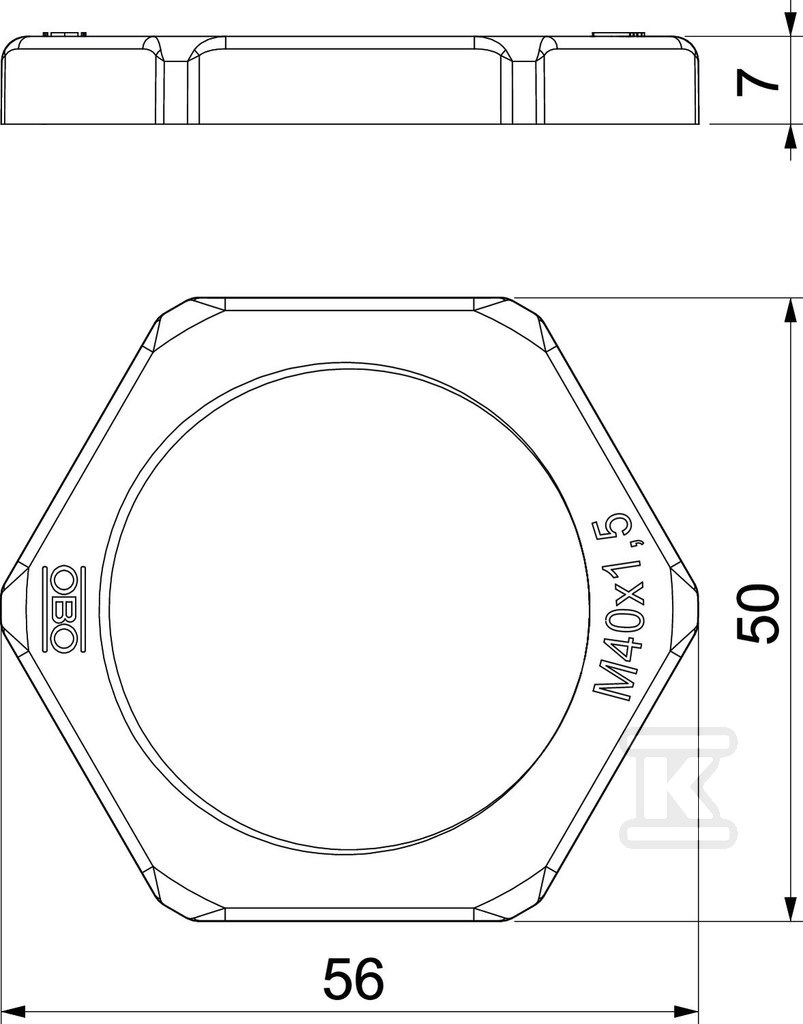 Kontrnakrętka typ 116 M40 LGR PA - 2048957