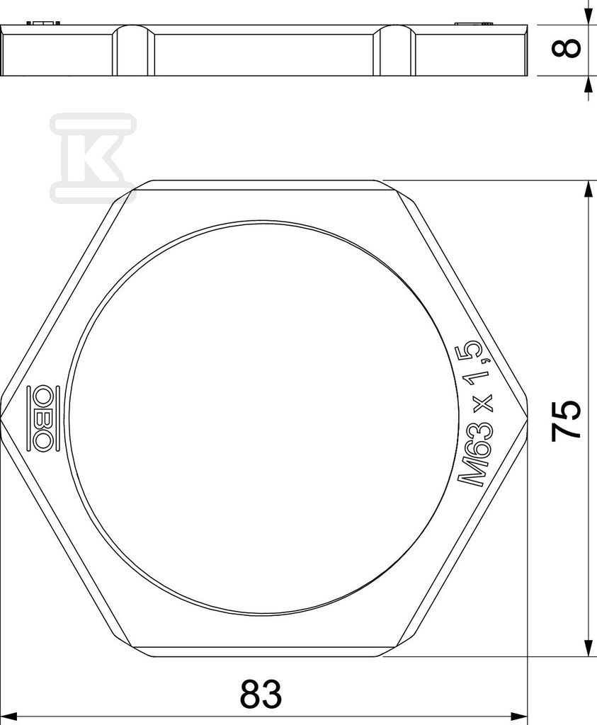 Kontrnakrętka typ 116 M63 LGR PA - 2048973