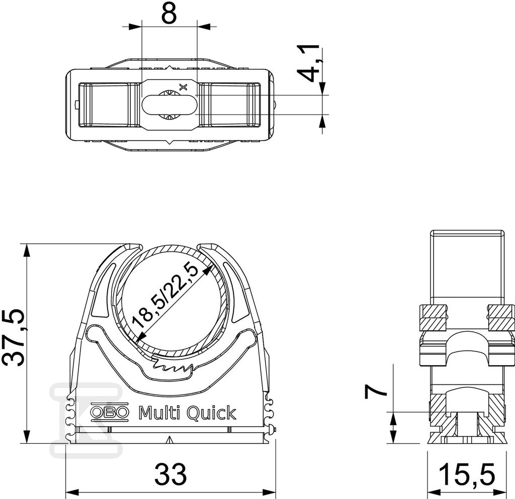 Multi-Quick clamp type M-Quick 18-22LGR - 2153114