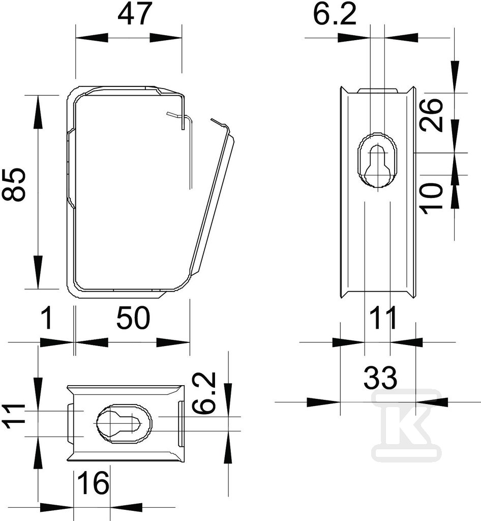 Obejma zbiorcza Grip typ 2031 M 30 A4 - 2207140