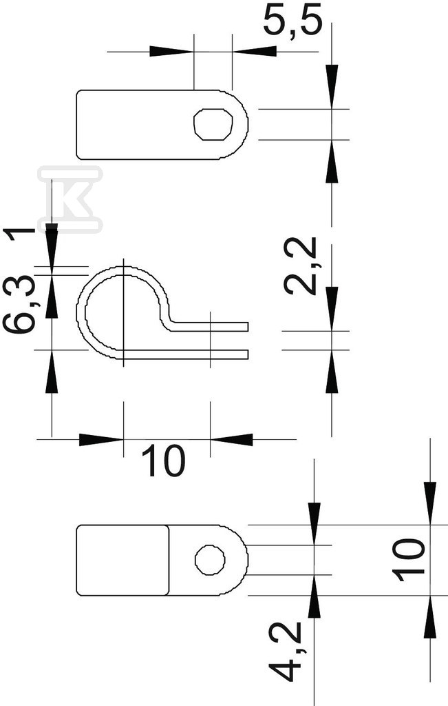 Montážna svorka typ 255 6,5 LGR - 2222078