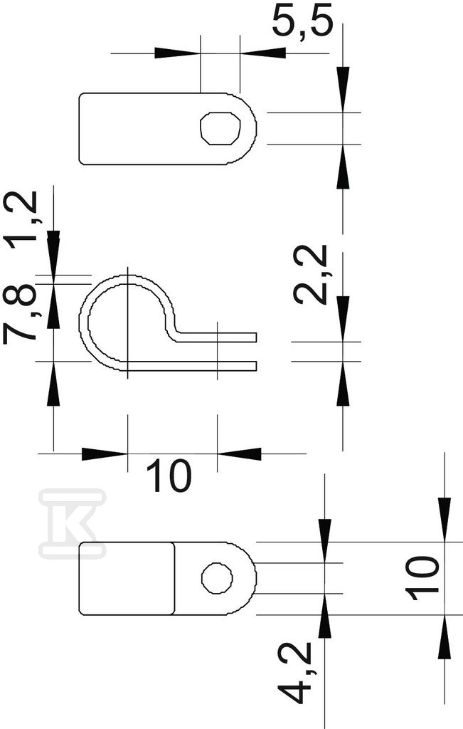 Montážna svorka typ 255 8 LGR - 2222086