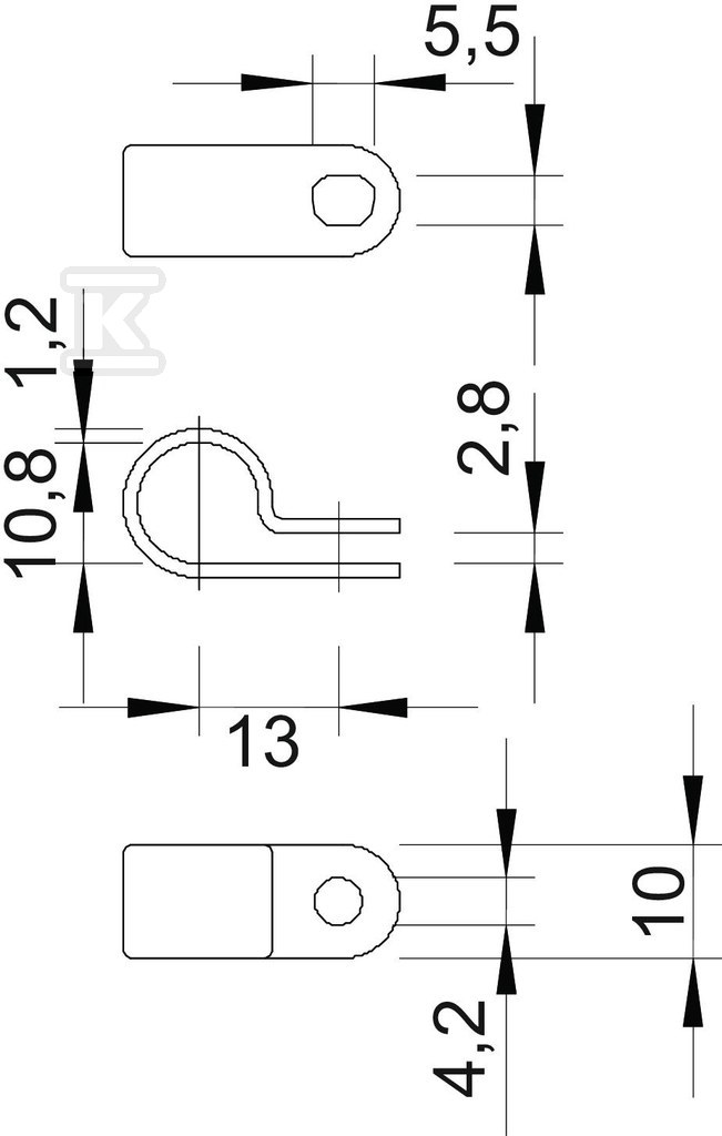 Montážna svorka typ 255 11 LGR - 2222116