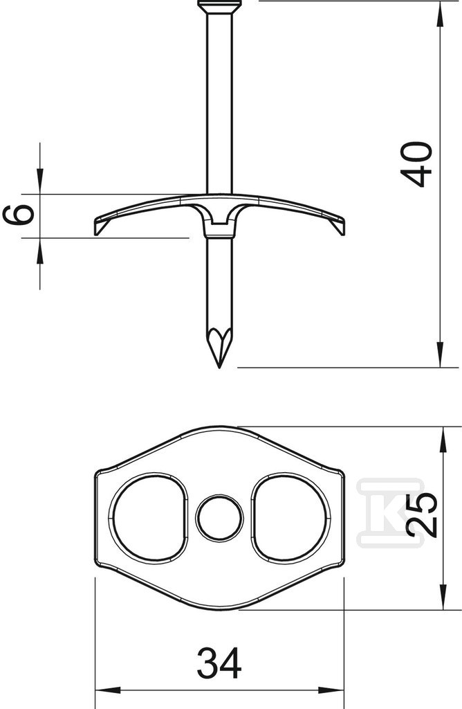 Držák NAGEL-FIX s 40mm tvrzeným - 2222833