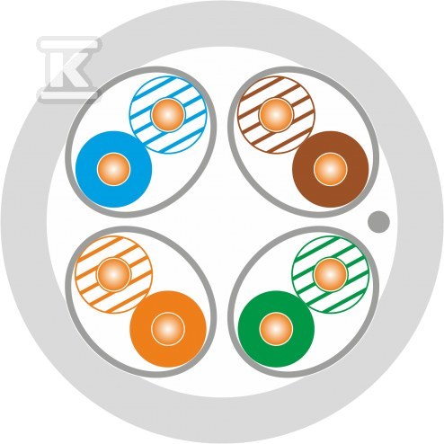 Cable U/FTP cat.6A LSOH 4x2x23AWG B2ca - KIF6ALSOH500B