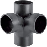 Złączka wielorozgałęźna (4-rozgałęźna) PE Silent-db20 88.5st./podejście co 90st. 110x110x110, sanitarna, do kanalizacji wewnętrznej niskoszumowej, kolor czarny