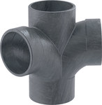Złączka wielorozgałęźna (4-rozgałęźna) PE Silent-db20 88.5st./podejście co 135st. 110x110x110, sanitarna, do kanalizacji wewnętrznej niskoszumowej, kolor czarny