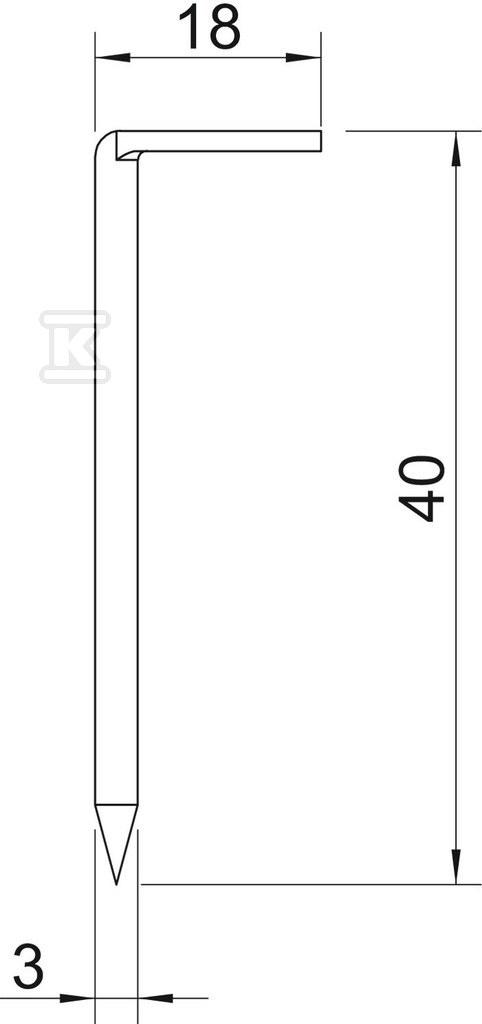 Hook nail type 1101 3x40 - 3341046